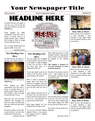 Free Church Newsletter Templates Free Newsletter Templates Print and Digital