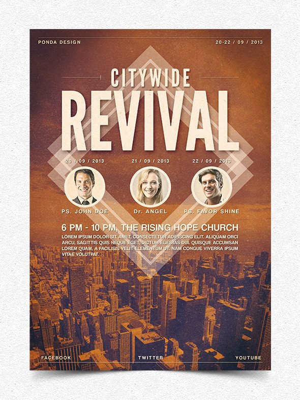 Free Church Revival Flyer Template Citywide Revival Flyer Poster Template by Junaedy Ponda On