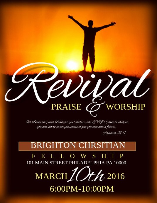 Free Church Revival Flyer Template Revival Template
