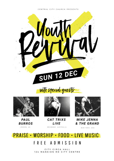Free Church Revival Flyer Template Youth Revival Church event Template On