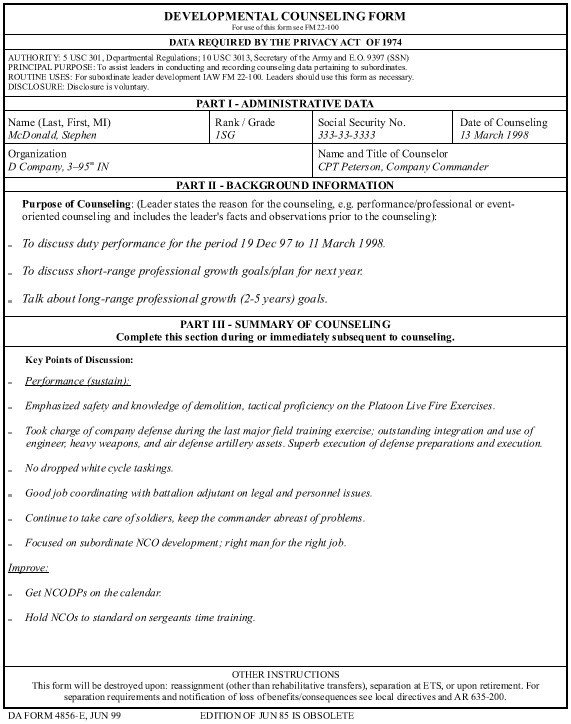 Free Counseling forms Templates Counseling Sheet Template Usmc Templates Resume