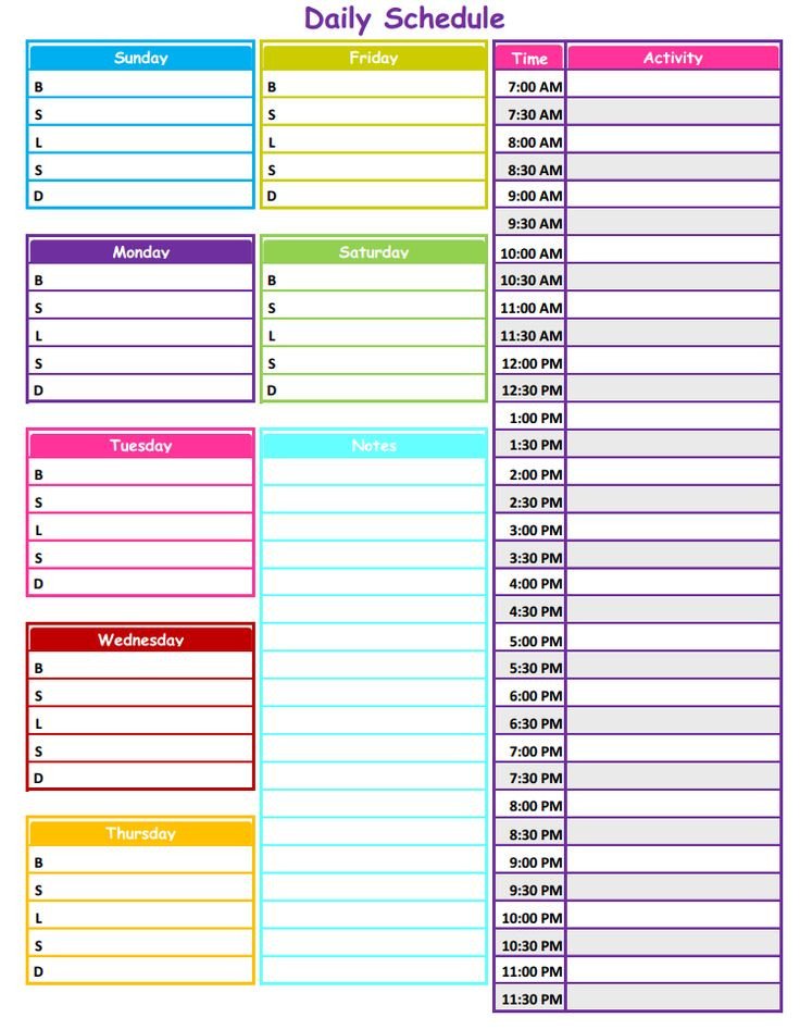 Free Daily Schedule Template 1 2 3 Neat & Tidy Daily Schedule Free Printable