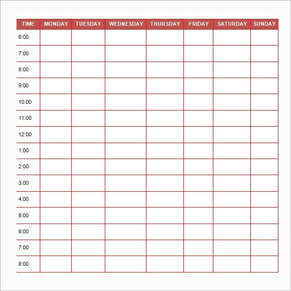 Free Daily Schedule Template 24 Printable Daily Schedule Templates Pdf Excel Word