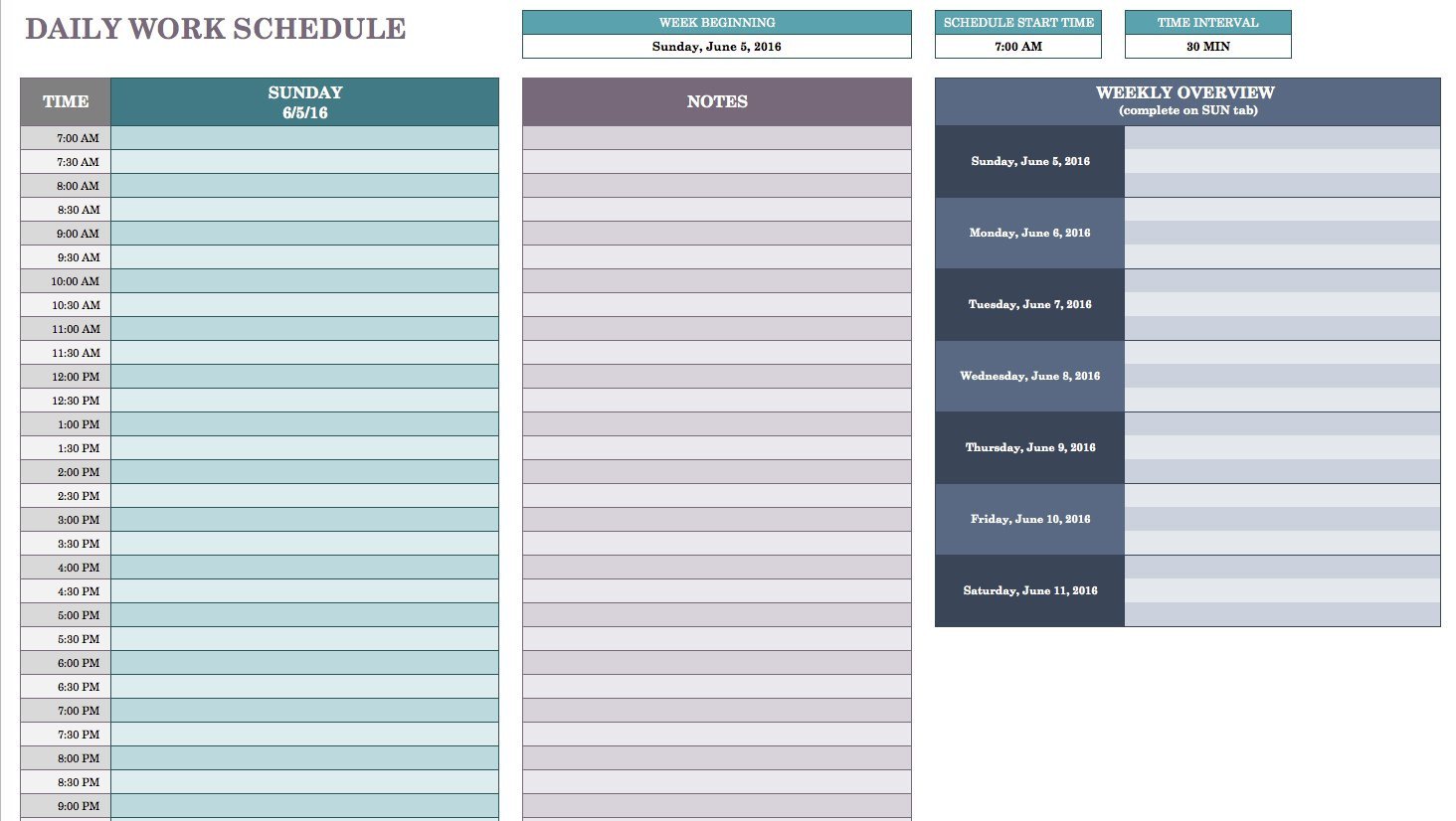 Free Daily Schedule Template Free Daily Schedule Templates for Excel Smartsheet