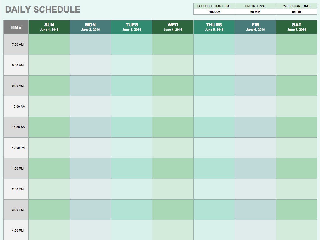 Free Daily Schedule Template Free Daily Schedule Templates for Excel Smartsheet
