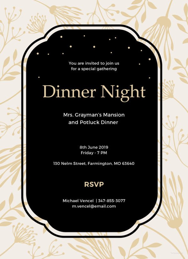 Free Dinner Invitation Templates 13 Team Dinner Invitations Jpg Vector Eps Ai