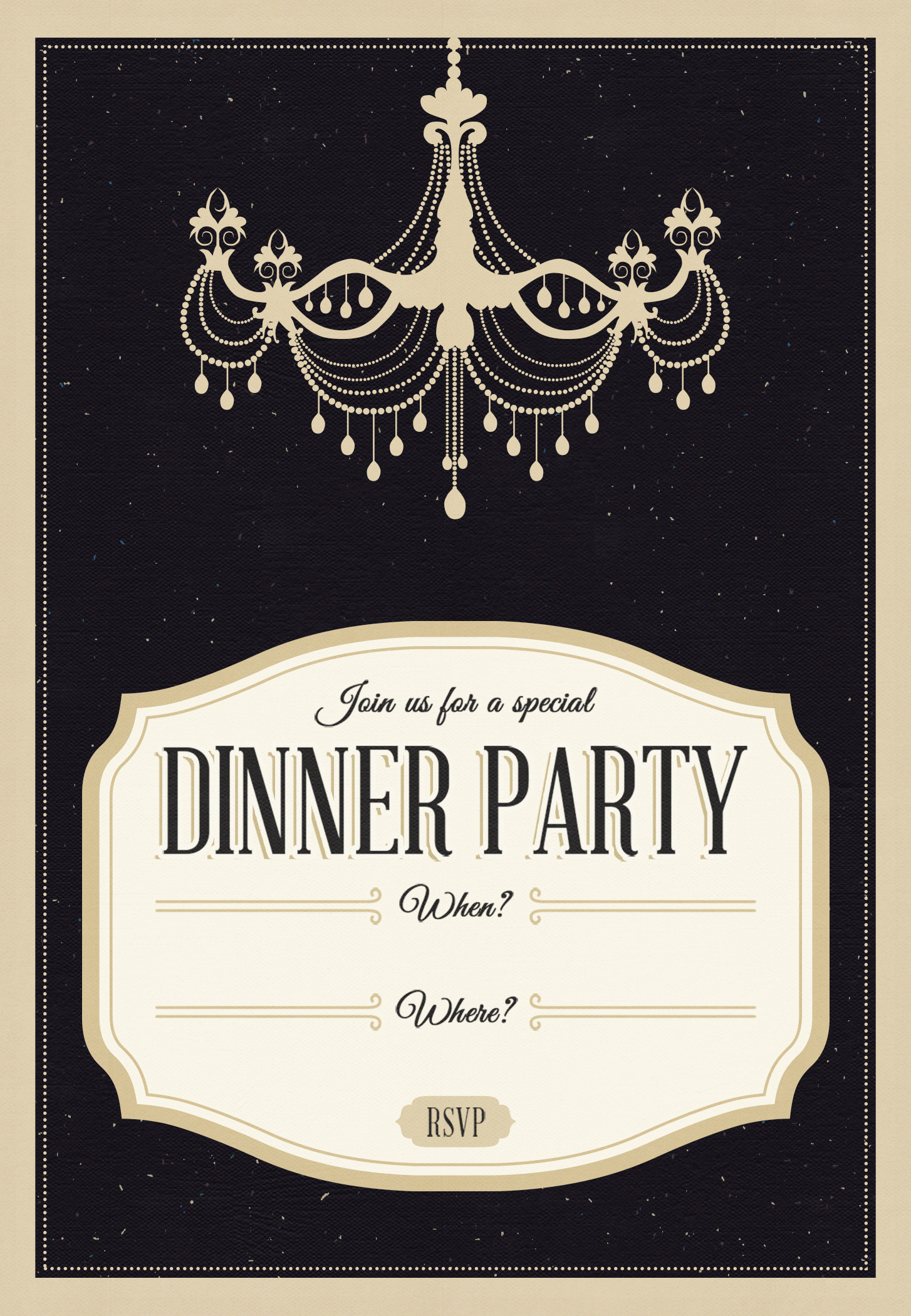 Free Dinner Invitation Templates Classy Chandelier Free Printable Dinner Party Invitation