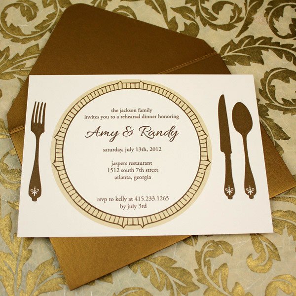 Free Dinner Invitation Templates Invitation Template – Elegant Rehearsal Dinner Invitation