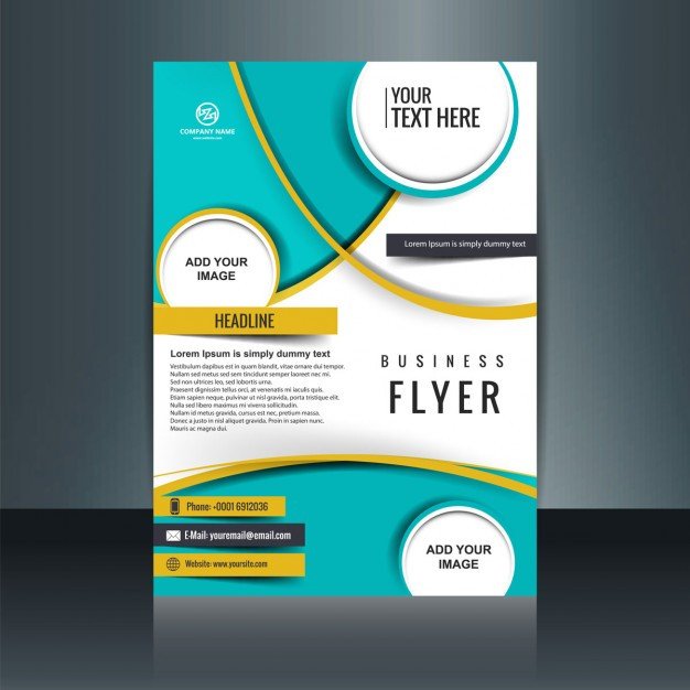 Free Download Flyers Template Business Flyer Template with Circular Shapes Vector