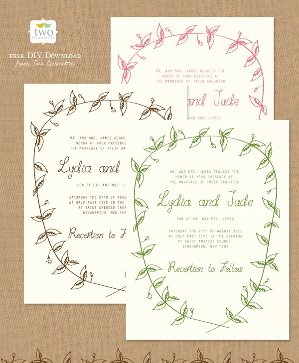 Free Download Invite Templates 10 Free Printable Wedding Invitations Diy Wedding