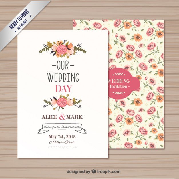 Free Download Invite Templates Wedding Invitation Template Vector