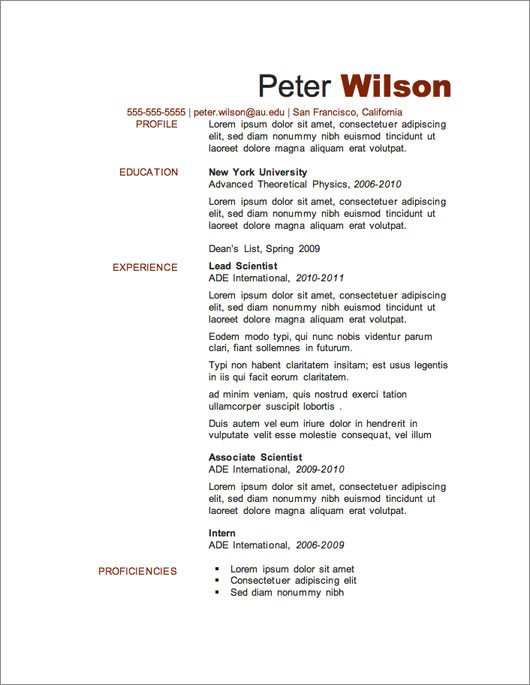 Free Download Resume Templates 12 Resume Templates for Microsoft Word Free Download