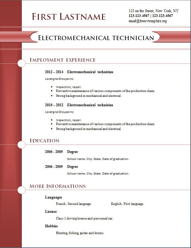 Free Download Resume Templates Free Cv Templates 254 to 260 – Free Cv Template Dot org