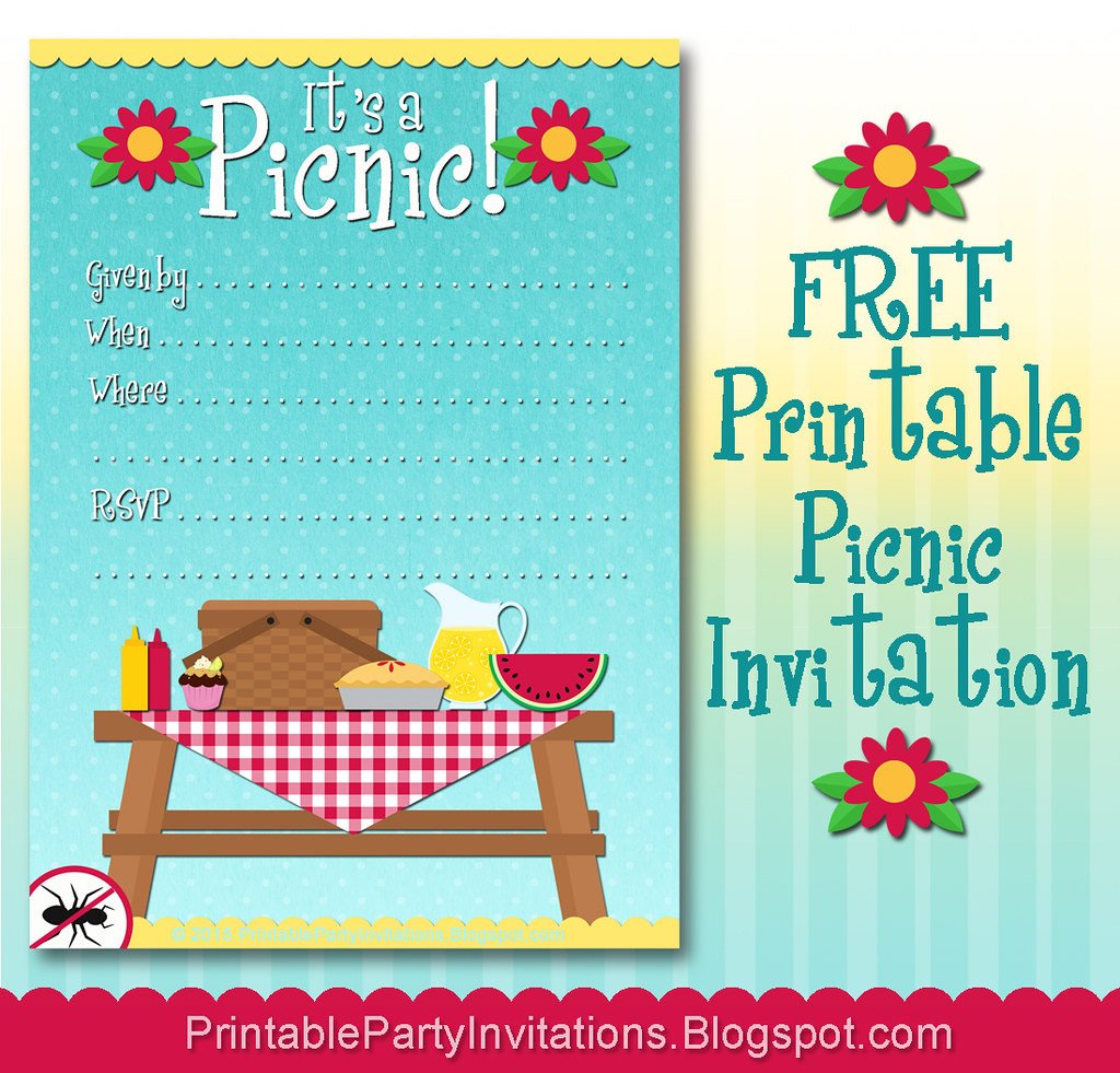 Free Downloadable Picnic Invitation Template Free Printable Picnic Invitation
