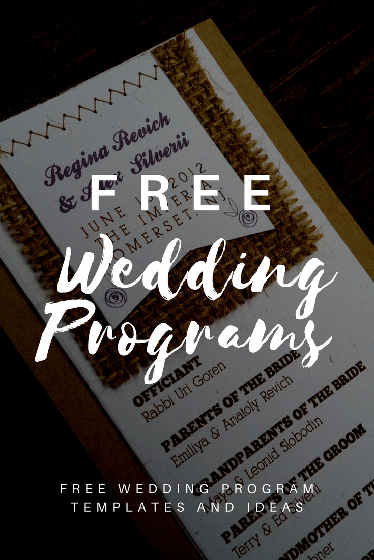 Free Downloadable Wedding Program Templates Free Wedding Program Templates