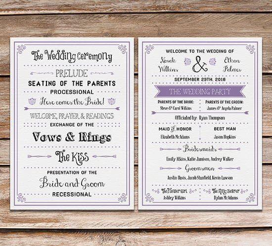 Free Downloadable Wedding Programs Templates Free Printable Wedding Program