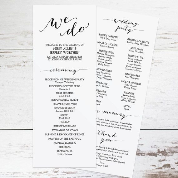 Free Downloadable Wedding Programs Templates Free Wedding Program Templates