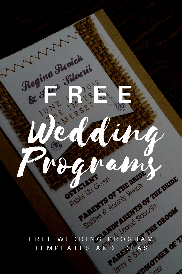 Free Downloadable Wedding Programs Templates Free Wedding Program Templates