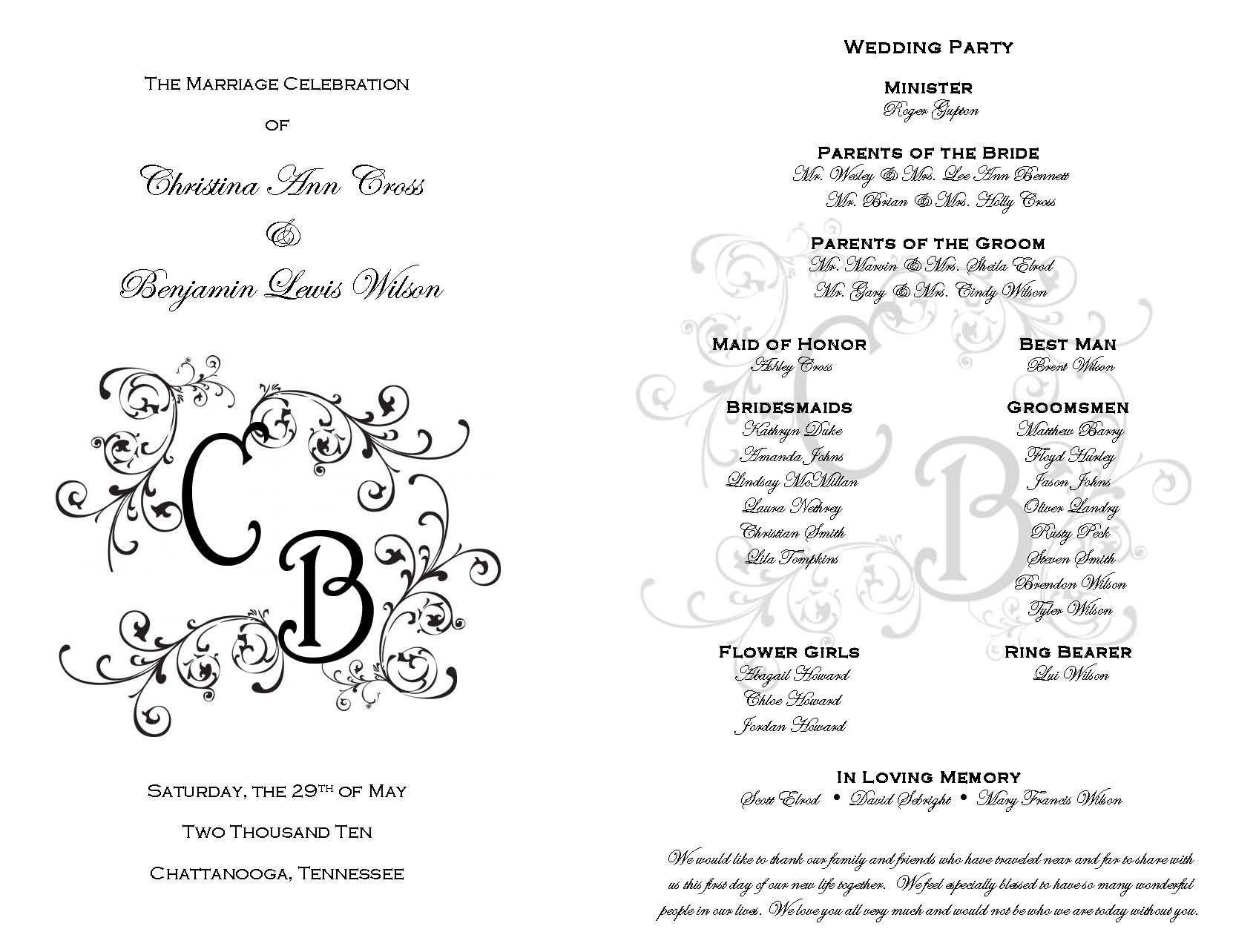 Free Downloadable Wedding Programs Templates Printable Wedding Programs On Pinterest
