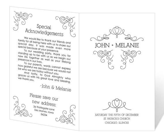 Free Downloadable Wedding Programs Templates Wedding Program Template Printable Instant Download