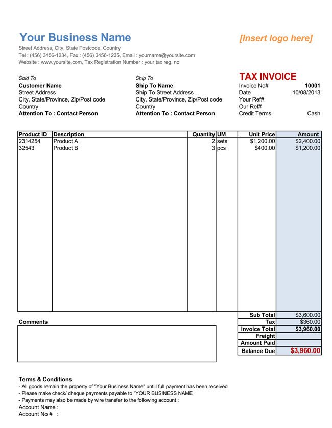 Free Editable Invoice Template 32 Free Invoice Templates Editable with Excel and Word