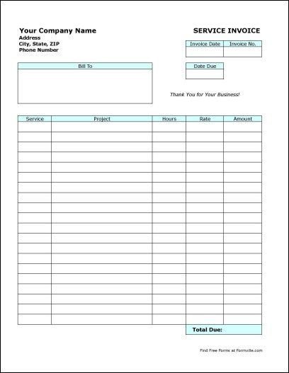 Free Editable Invoice Template Free Blank Invoice form