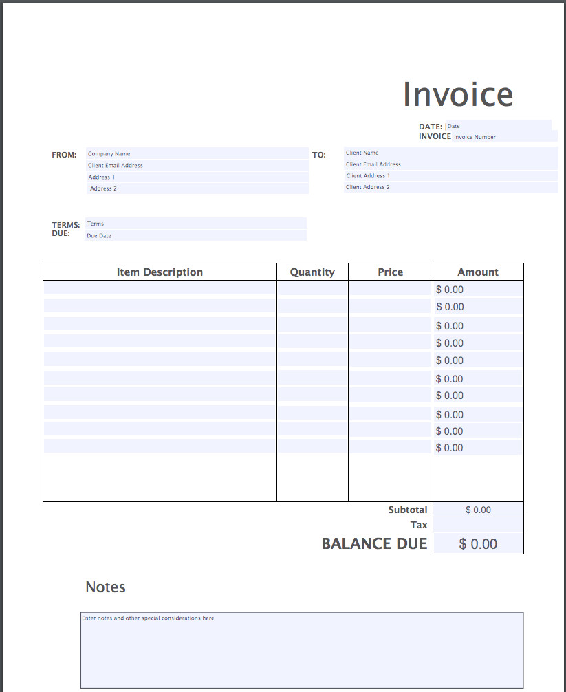 Free Editable Invoice Template Invoice Template Pdf