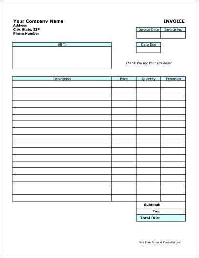 Free Editable Invoice Template Use Printable Invoices