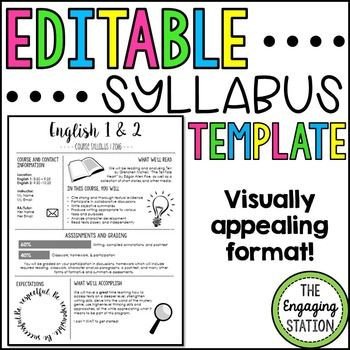 Free Editable Syllabus Template Best 25 Syllabus Template Ideas On Pinterest