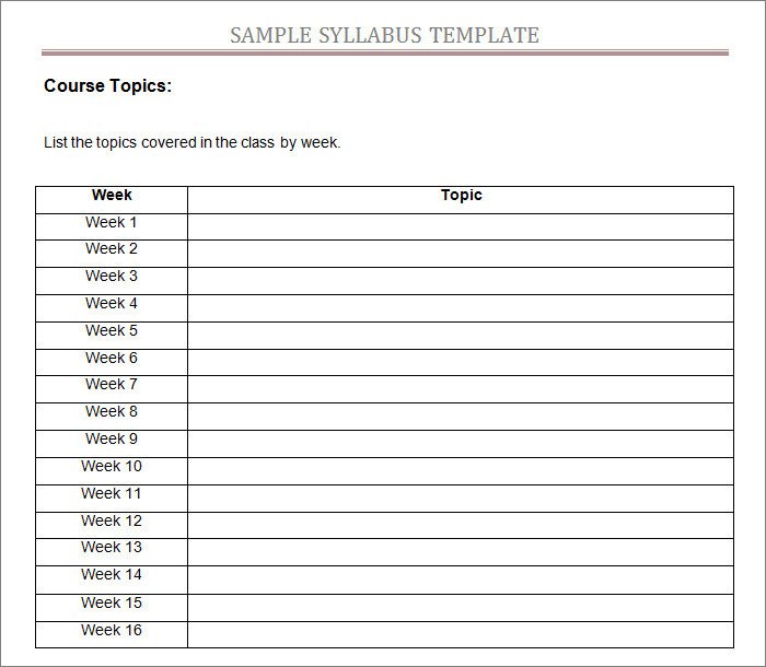 Free Editable Syllabus Template Syllabus Template Free Templates