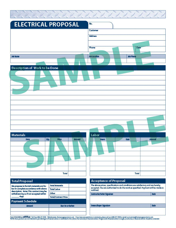 Free Electrical Bid Proposal Template Electrical Proposal form