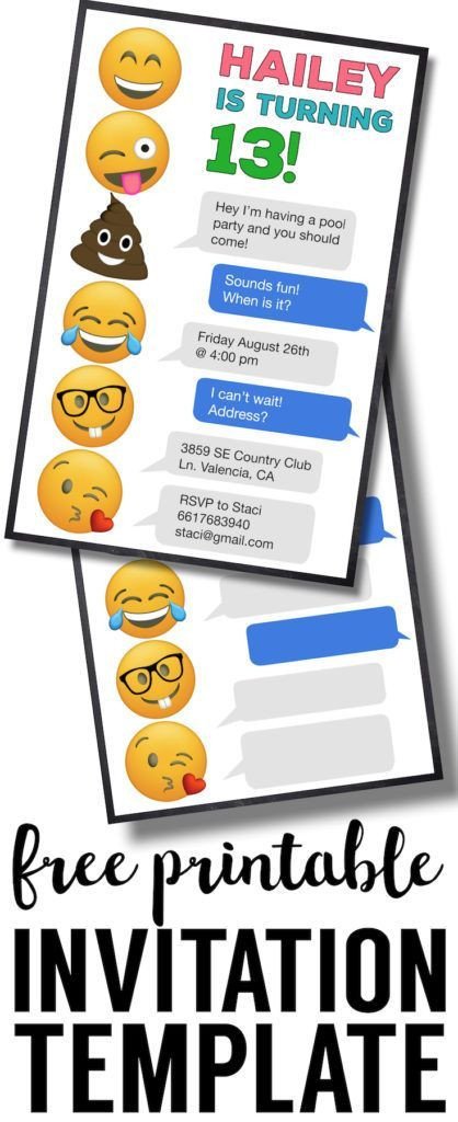 Free Emoji Invitation Template Emoji Birthday Invitations Free Printable Template