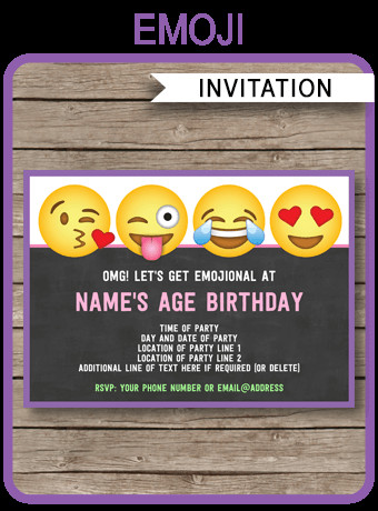Free Emoji Invitation Template Emoji Party Invitations Template