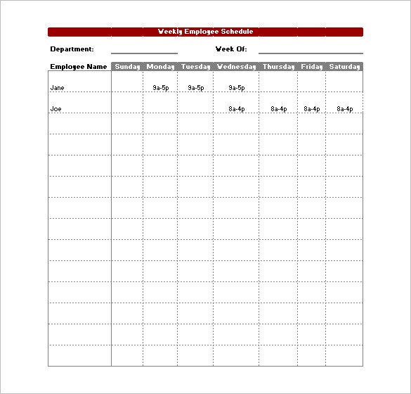 Free Employee Schedule Template 17 Daily Work Schedule Templates &amp; Samples Doc Pdf