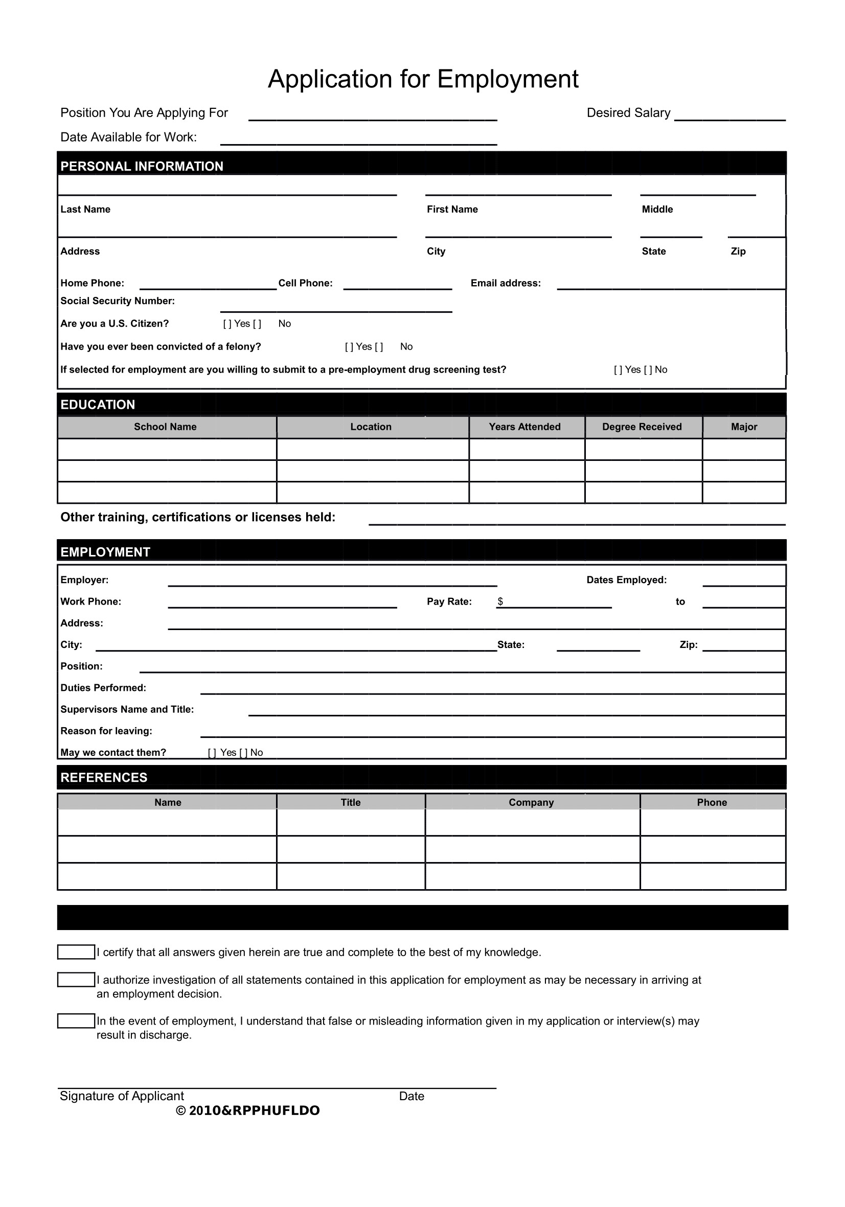 Free Employment Application Template Download Job Application Letter Sample Download Free Business
