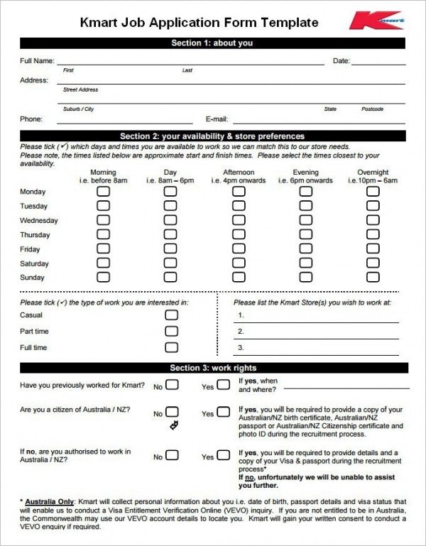 Free Employment Application Template Download Job Application Template 19 Examples In Pdf Word