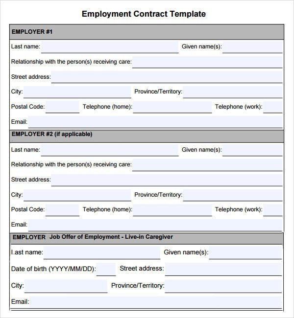 Free Employment Contract Template Employment Contract Template