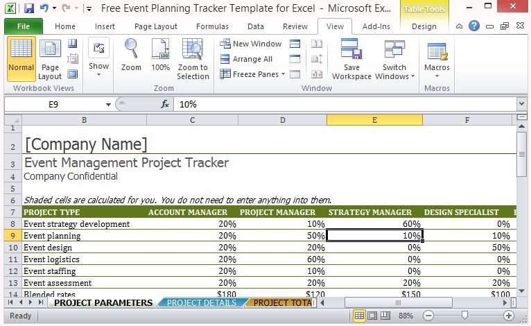 Free event Planning Templates Free event Planning Tracker Template for Excel