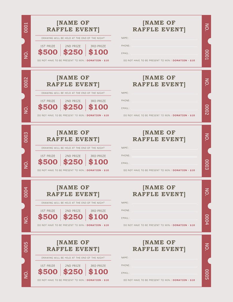 Free event Ticket Template 45 Raffle Ticket Templates