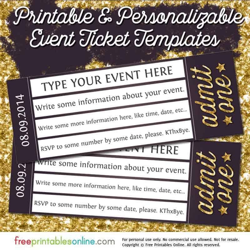 Free event Ticket Template Admit E Gold event Ticket Template