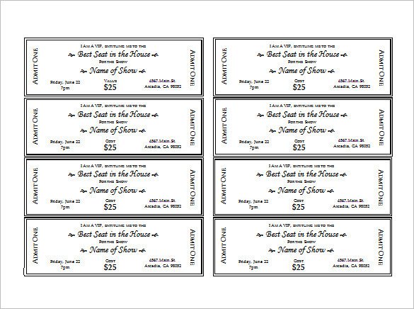 Free event Ticket Template Ticket Templates – 99 Free Word Excel Pdf Psd Eps