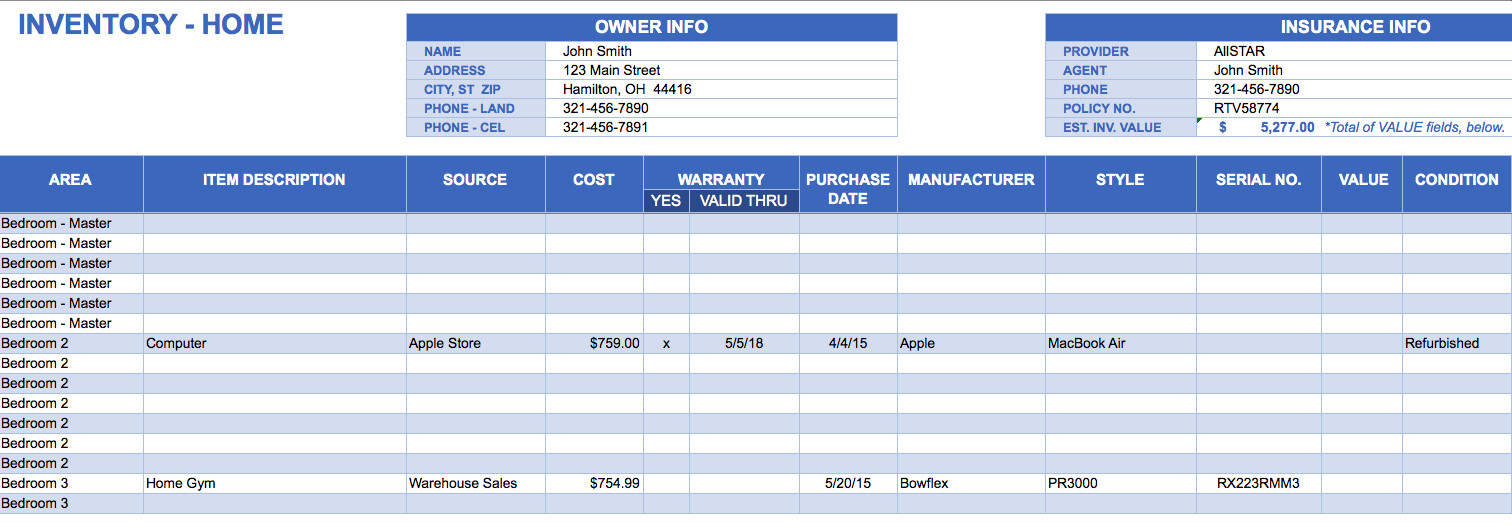 Free Excel Inventory Template Free Excel Inventory Templates