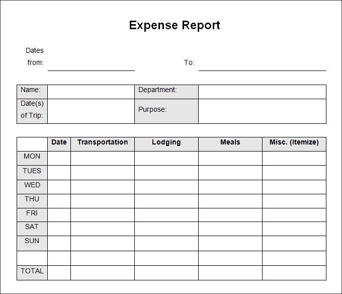 Free Expense Report Templates 31 Expense Report Templates Pdf Doc