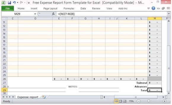 Free Expense Report Templates Free Expense Report form Template for Excel