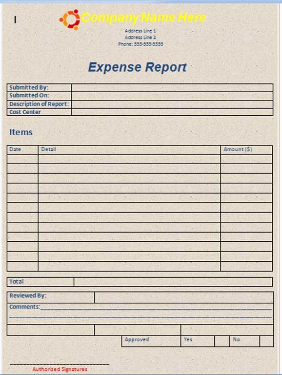 Free Expense Report Templates Microsoft Word Templates Free Expense Report Template