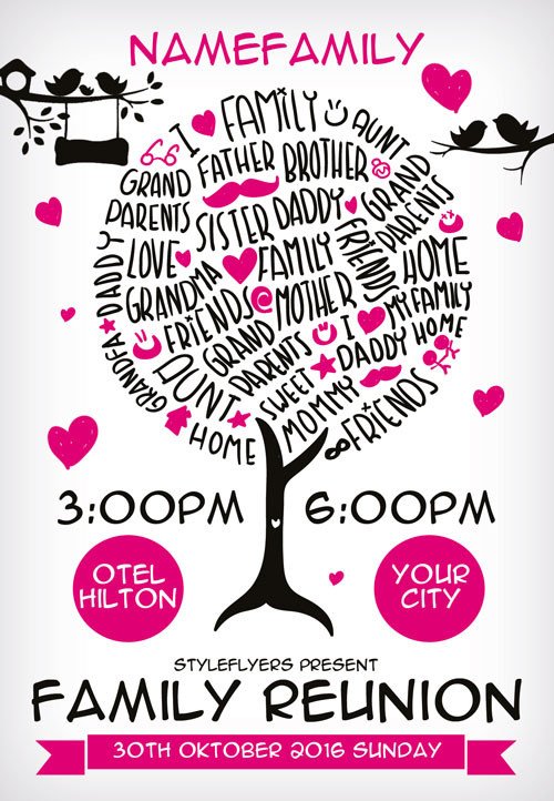 Free Family Reunion Templates Family Reunion Free Flyer Template Download for Shop