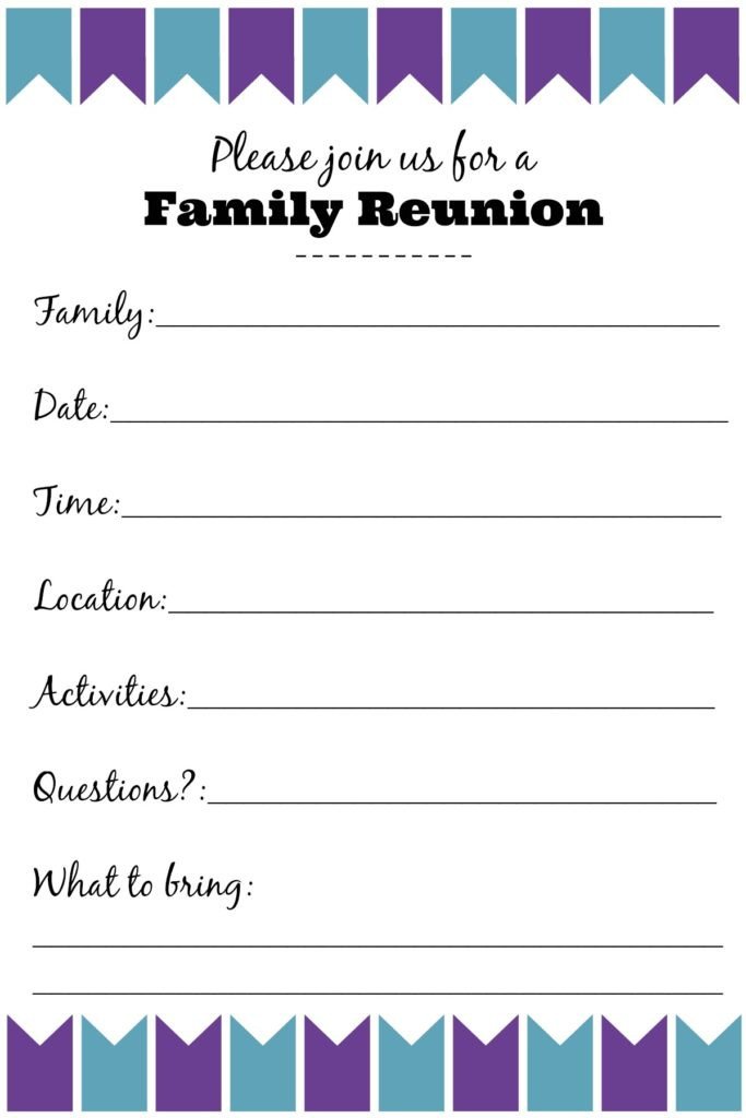 Free Family Reunion Templates Family Reunion Invitation Templates Ginny S Recipes &amp; Tips