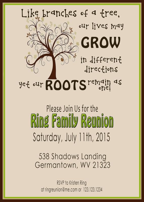 Free Family Reunion Templates Family Reunion Invite Swirly Tree Printable Digital