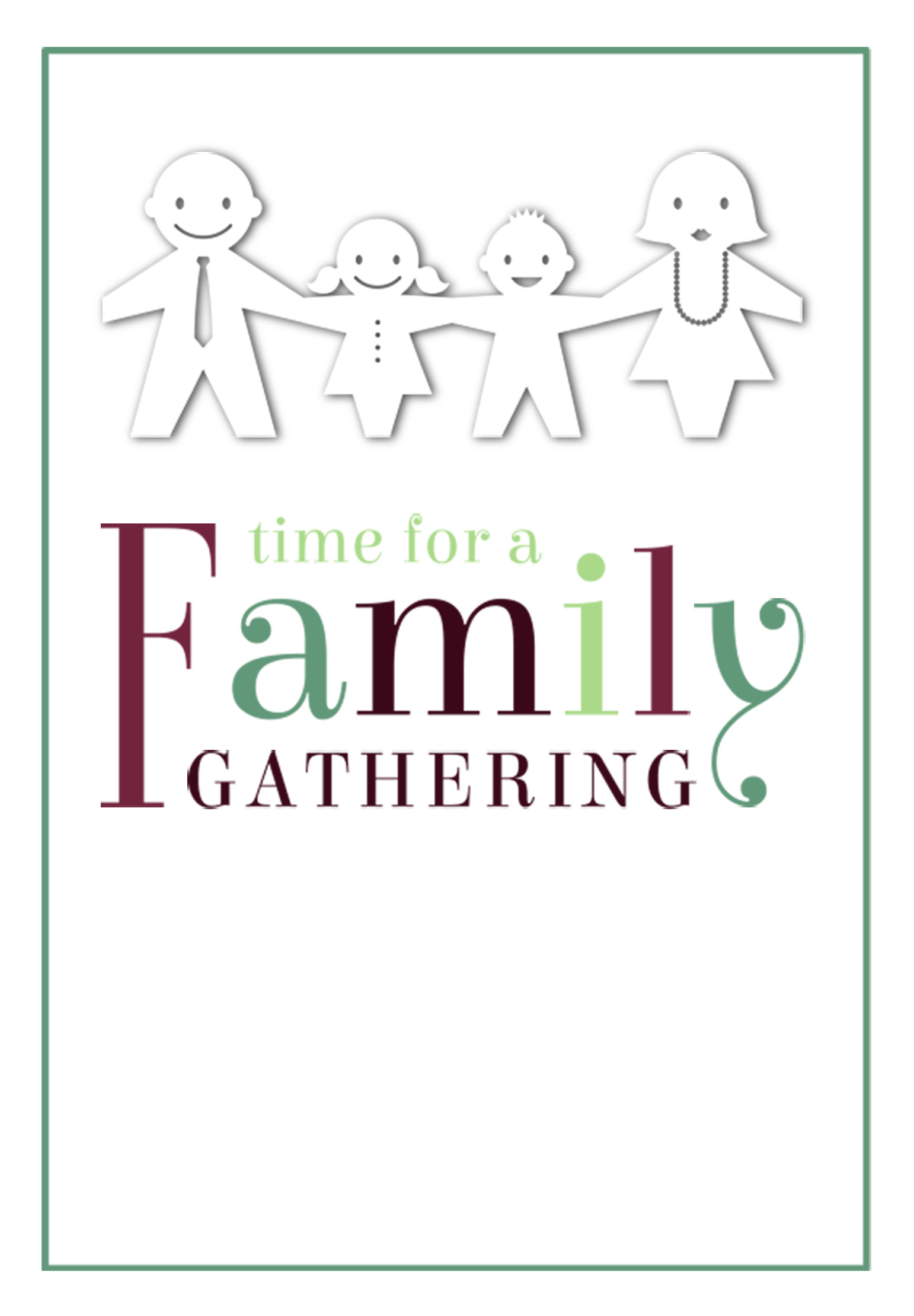 Free Family Reunion Templates Time for A Family Gathering Free Printable Family