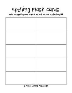 Free Flash Card Template Blank Template for Creating Your Own Sight Word Flashcards